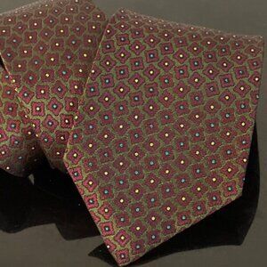 Gucci Logo Silk Tie Purple Green Mint Mens Silk Vintage Goth Couture Artsy EUC